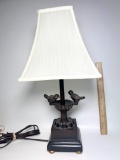 Adorable Lamp with Birds in Bird Bath & Shade