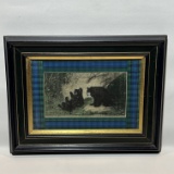 Adorable Bears Print in Wooden Frame