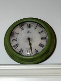 Green Battery Operated Wall Clock