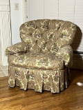 Nice Comfy Tufted Back Arm Chair with Equestrian Upholstery by Stanford Furniture Corp.