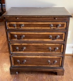 Antique 4 Drawer Inlaid Chest with Pull Out Writing Surface