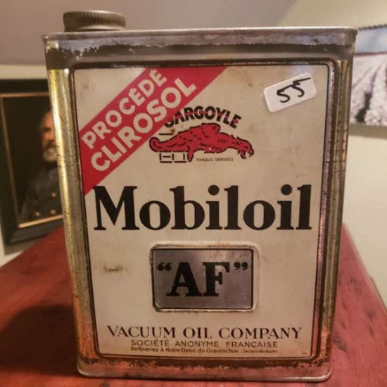 1930’s Gargoyle Mobiloil AF Motor Oil Can