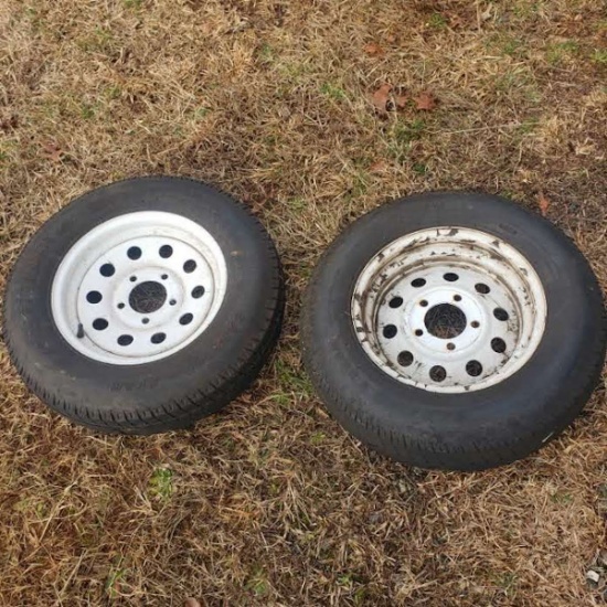 2 Spare Trailer Tires Carrier Star - ST175-13