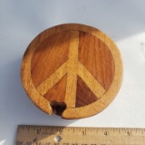 Wooden Peace Sign Puzzle Box