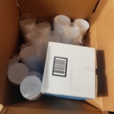 Partial Box of 12 Oz. Foam Cups and Partial Box of Coffee Stirrers