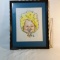 Vintage Caricature Framed and Matted Color Drawing