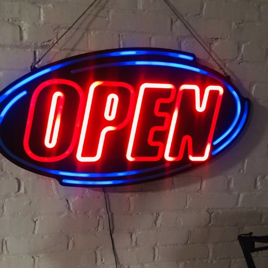 Fallon Variable Speed Lighted Open Sign