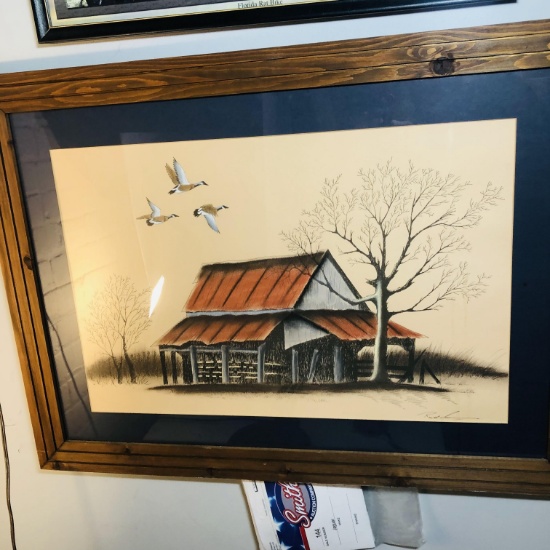 Framed and Matted Barn Print