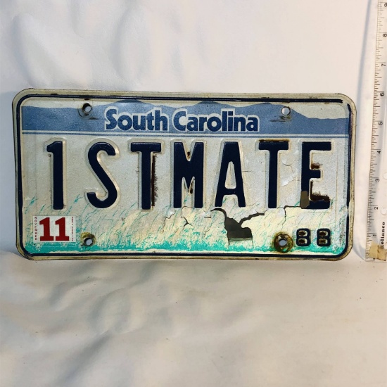 Vintage South Carolina 1st Mate License Plate