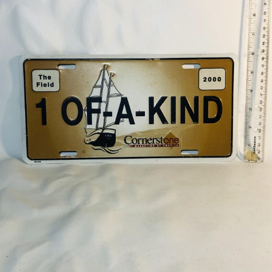 "1 of-a-kind" Metal License Plate
