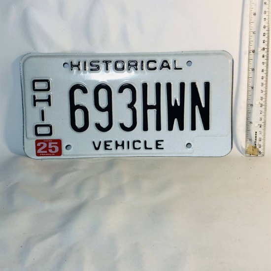 Ohio Historical Vehicle Metal License Plate