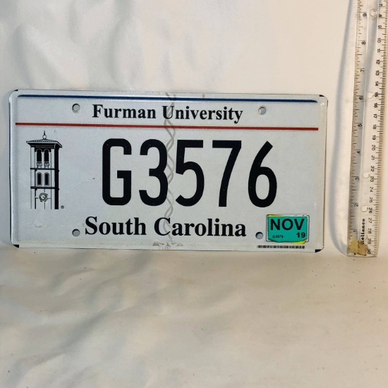 South Carolina Furman University Metal License Plate