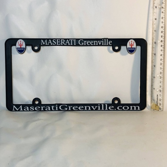 Maserati Greenville Plastic License Plate Frame