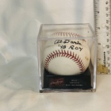 Autographed “Al Dark 48’ Roy” Baseball in Plastic Case