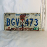 South Carolina Bicentennial Metal License Plate