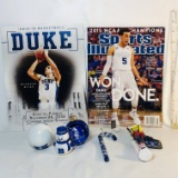 Lot of Duke University 2014-15 Basketball National Championship Magazines and Christmas Ornaments