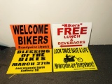Lot of Four 24” w x 18” h Motorcycle Signs
