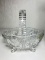Pretty Etched Crystal Footed Basket with Floral Design