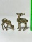 Pair of Solid Brass Deer Figurines