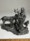 2009 Signed Michael Ricker Numbered #9/250 Santa with Reindeer Pewter Sculpture