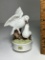 Porcelain Music Box with White Doves on Branch Made in Japan