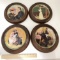 Lot of 4 Wooden Framed Norman Rockwell Collector’s Plates