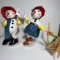 Large Pair of 20” Annalee Snowman Couple