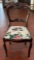 Victorian Traditional Carved Mahogany Side Chair with Upholstered Seat