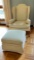 Vintage Wingback Chair with Queen Anne Legs & Matching Ottoman