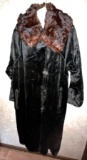 Vintage Full Length Genuine Fur Coat with Large Buttons