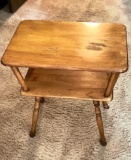 Mid-Century 2-Tier Wooden End Table