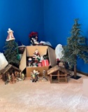 Fantastic Lot of Christmas Decor - Nativity Set, Mangers, Christmas Trees, Stockings, Candles & More
