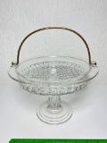 Pressed Glass Pedestal Basket
