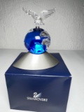 Swarovski Crystal Dove on Globe with Olive Leaf Signed by Artist with Box