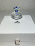 Swarovski Crystal Blue Floral Jewel Box with Original Hard Case & Box