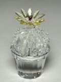 Swarovski Crystal “Flowering Cactus” Figurine in Original Cylinder Box