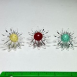 Lot of 3 Swarovski Crystal Flowers