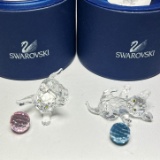 Swarovski Crystal “Kitten Standing” & “Kitten Lying” with Boxes