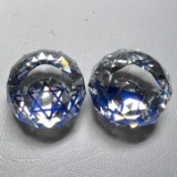 Pair of Swarovski Crystal Paperweights - Star of David & Hebrew 