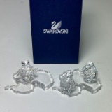 Swarovski Crystal “Set of 3 Penguins on 2 Ice Burgs” in Box