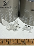 Swarovski Crystal “Fox & Frog” Figurines in Original Boxes