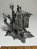 2003 Signed Michael Ricker Wizard with Staff Pewter Sculpture