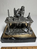 Signed Michael Ricker Numbered #198/200 Wizard at His Desk Pewter Sculpture