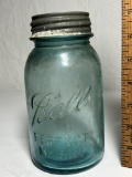Vintage Blue Ball Glass Perfect Mason Jar with Zinc Lid