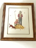 Vintage Framed & Matted Norman Rockwell “Autumn” Print