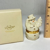 Lenox Treasures First Issue “The Snowman’s Surprise Box” with Original Box