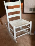 Chippy Vintage Rocker with Woven Seat