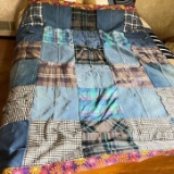 Beautifully Hand Crafted Hand Made Reversible Quilt Made From Shirts & Pants