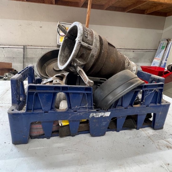 Plastic Pepsi Crate Full of Various Items