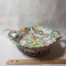 Temptations By Tara Floral Serving Bowl with Handles and Caddy